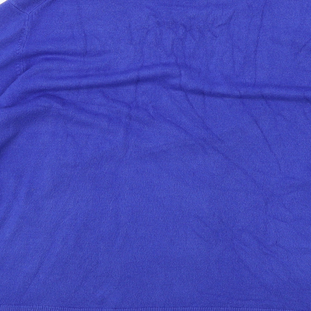 Marks and Spencer Womens Blue Round Neck Acrylic Pullover Jumper Size 22