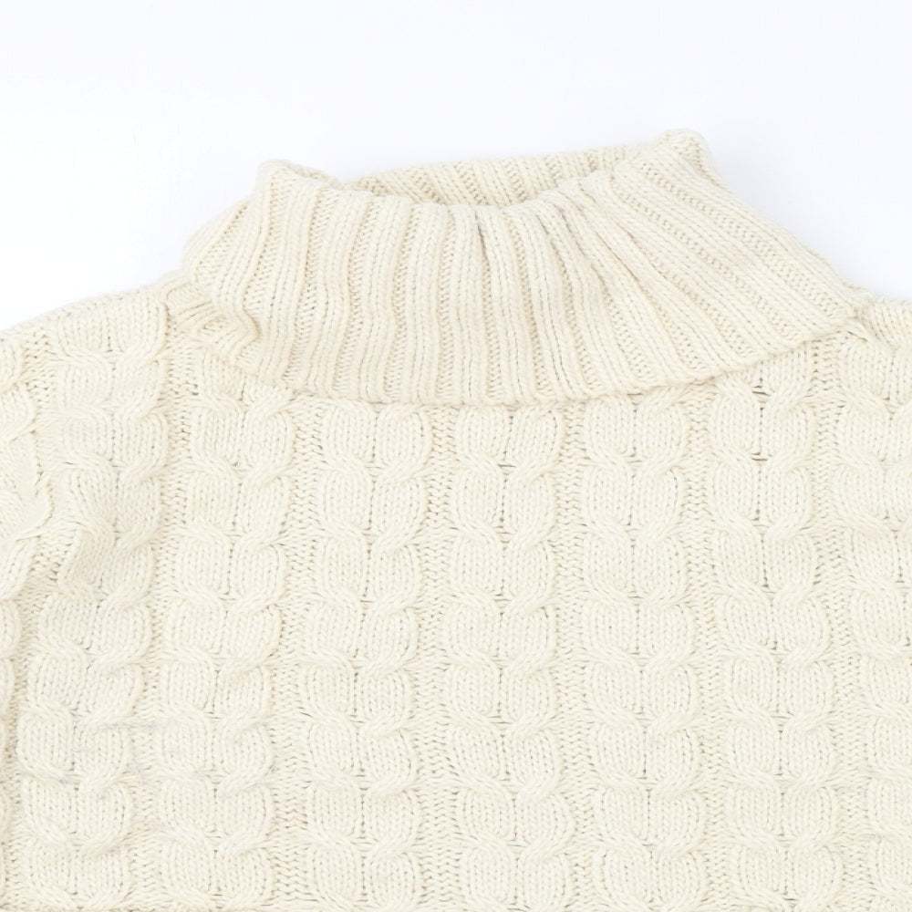 Primark Womens Ivory Roll Neck Acrylic Pullover Jumper Size M