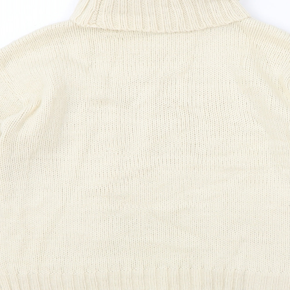 Primark Womens Ivory Roll Neck Acrylic Pullover Jumper Size M