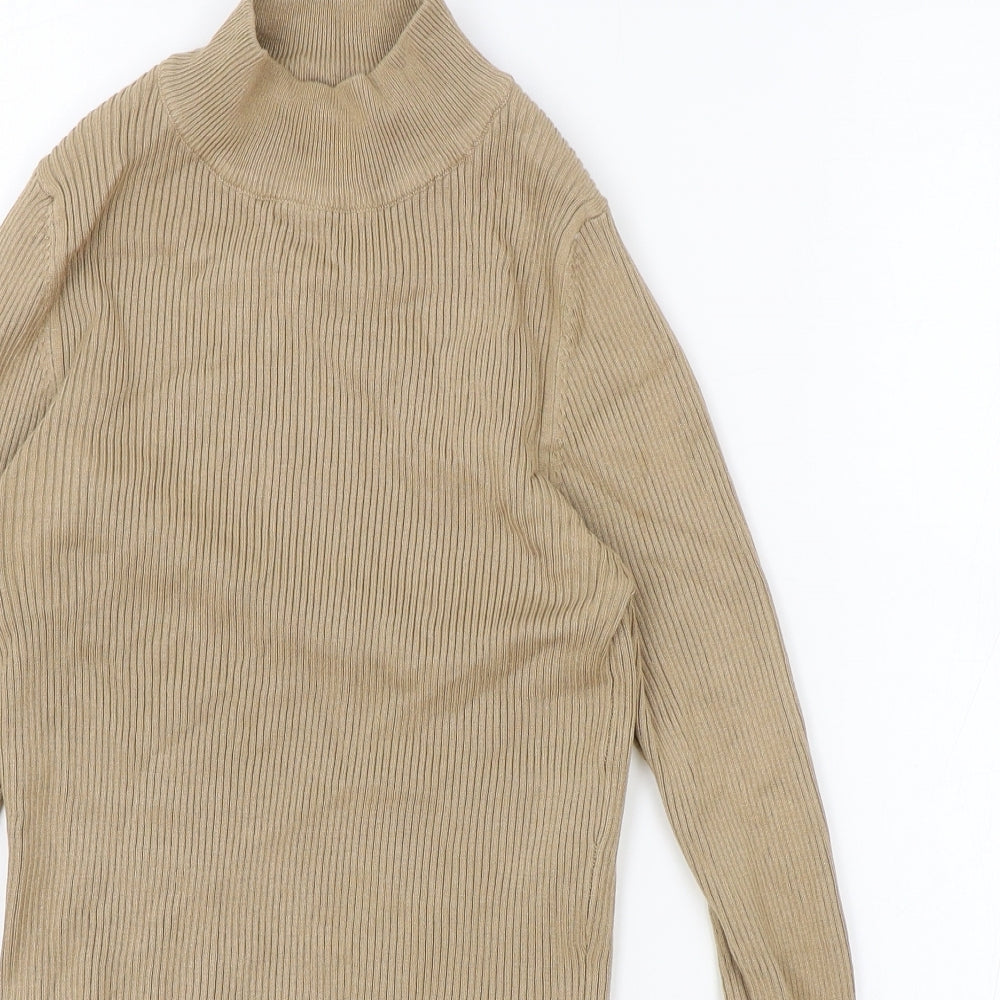 Pull&Bear Womens Brown High Neck Viscose Pullover Jumper Size S