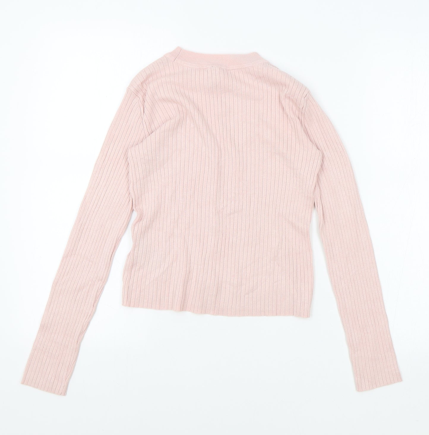 Divided by H&M Womens Pink Round Neck Viscose Pullover Jumper Size S