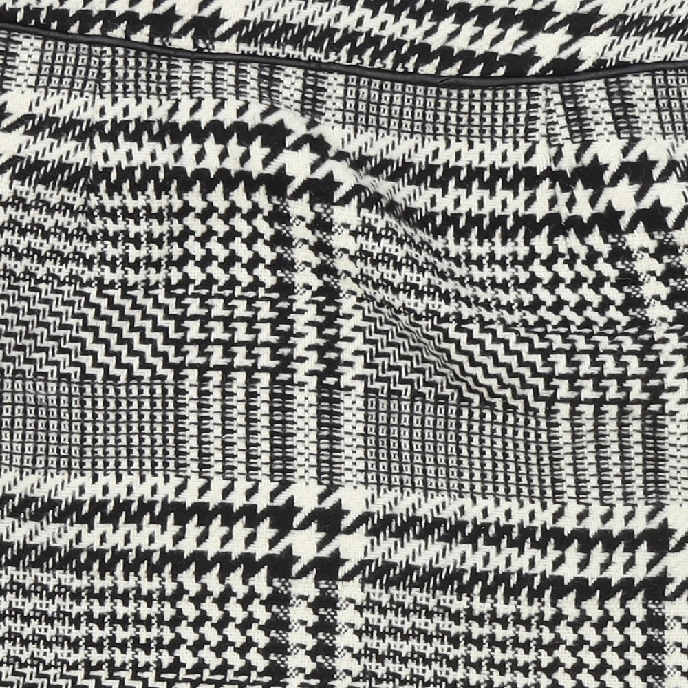 F&F Womens Black Plaid Polyester Mini Skirt Size 12 Zip