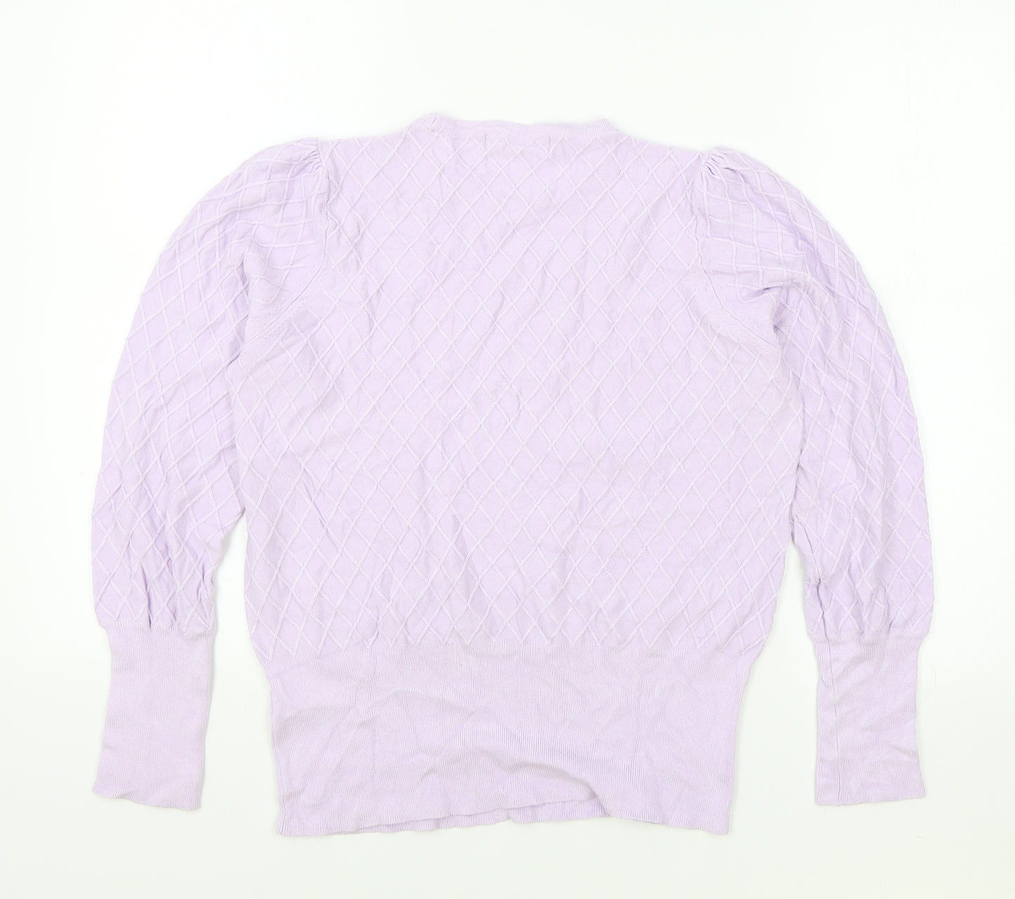 Marks and Spencer Womens Purple Round Neck Viscose Pullover Jumper Size 14