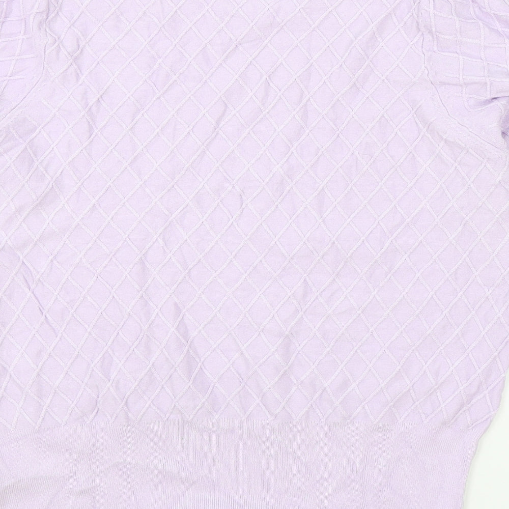 Marks and Spencer Womens Purple Round Neck Viscose Pullover Jumper Size 14
