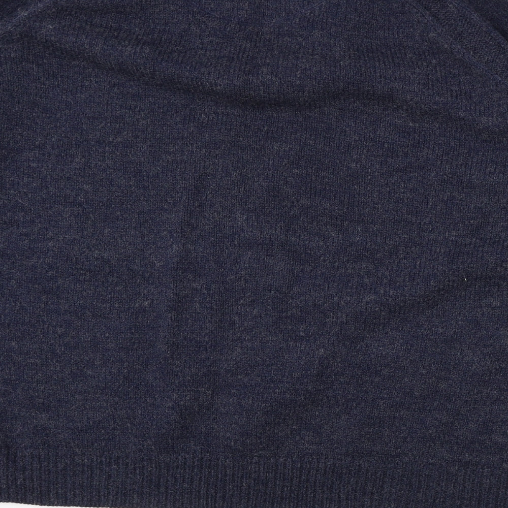 Industrialize Mens Blue High Neck Acrylic Pullover Jumper Size XL