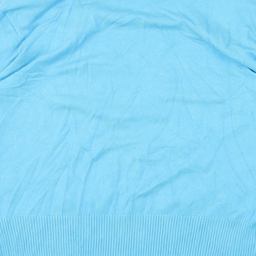 Roman Originals Womens Blue Round Neck Viscose Pullover Jumper Size 18 - Ribbed