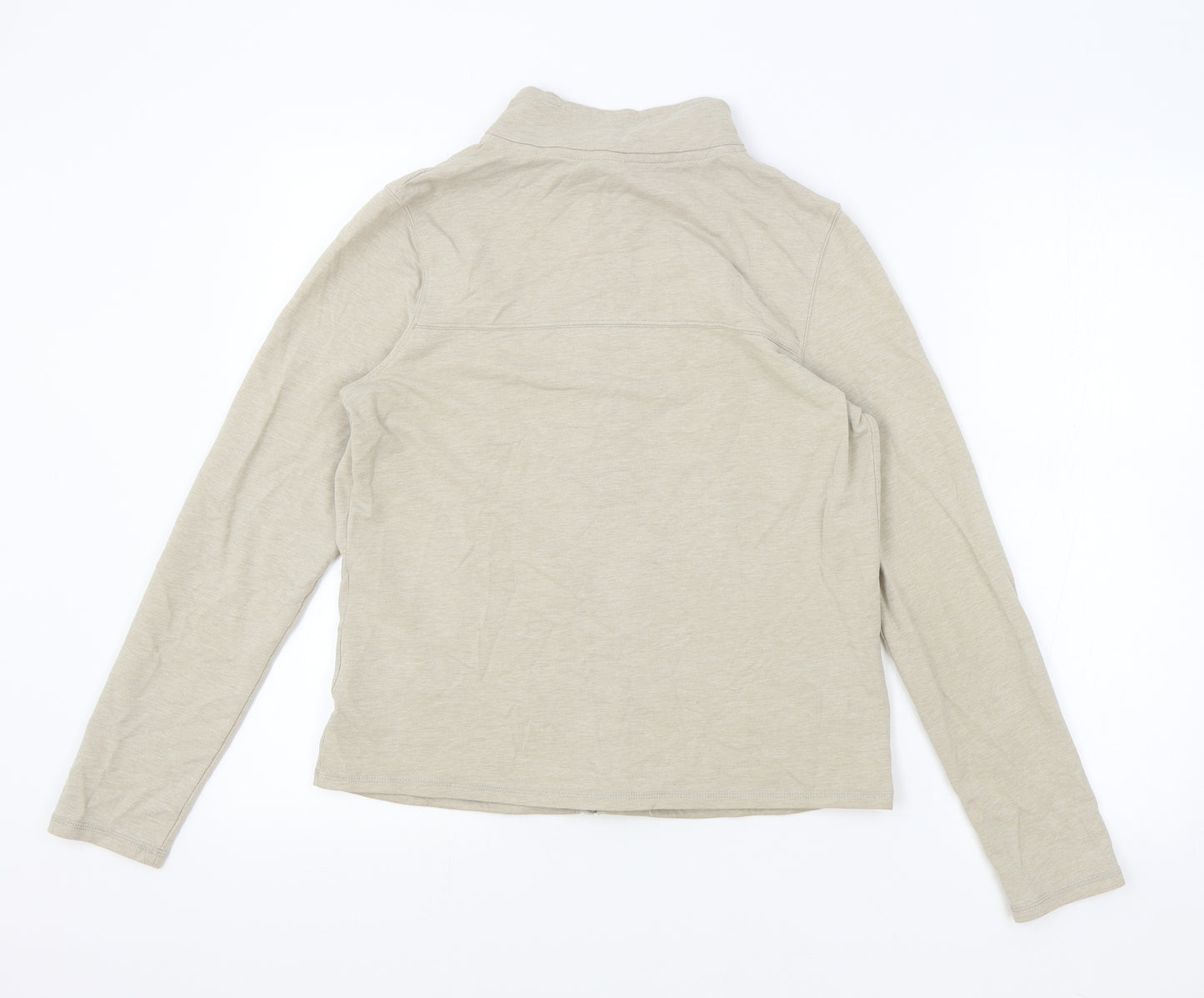 Mark Shale Womens Beige High Neck Cotton Full Zip Jumper Size 12