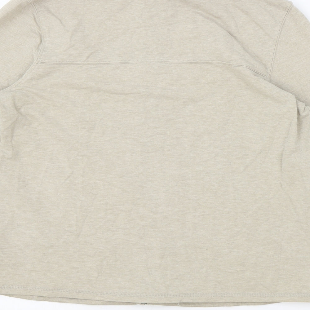 Mark Shale Womens Beige High Neck Cotton Full Zip Jumper Size 12