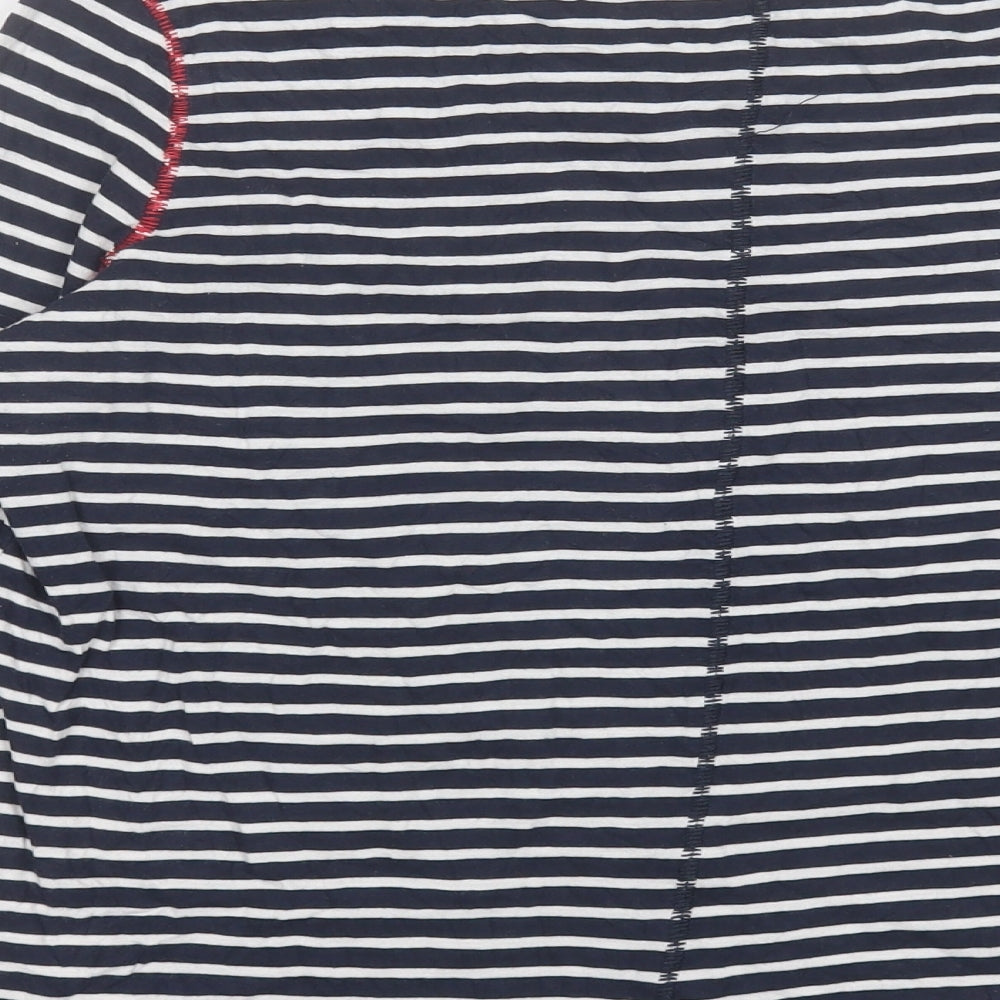 NEXT Womens Blue Striped Cotton Basic T-Shirt Size 14 Boat Neck