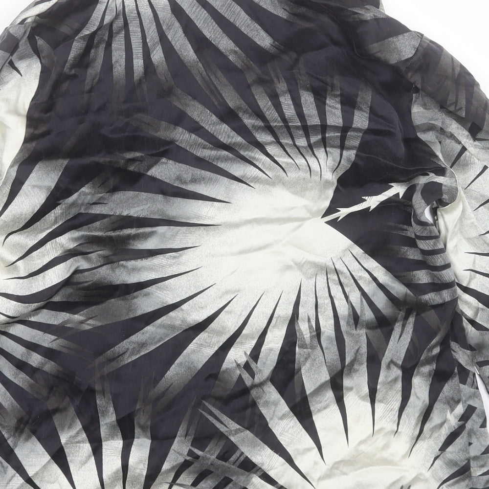 somerset Womens Black Geometric Polyester Basic Button-Up Size S Collared