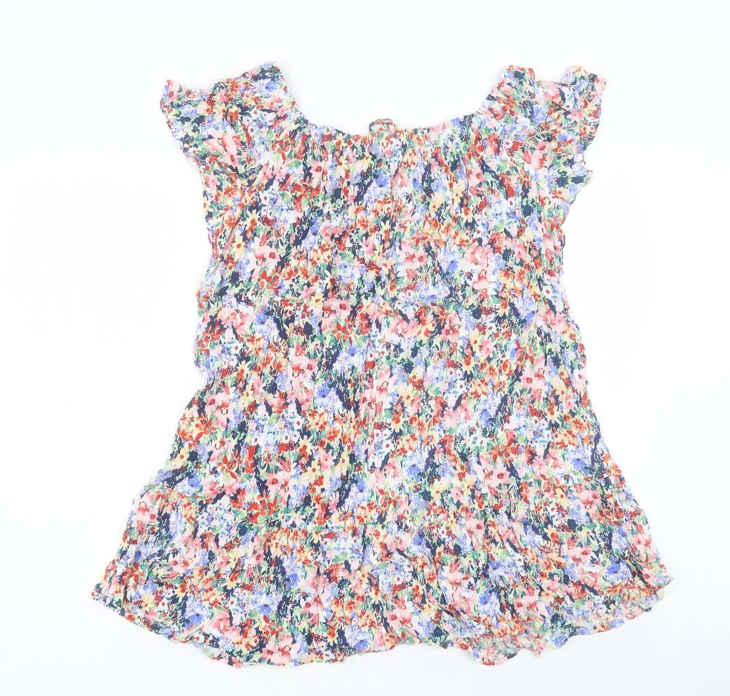 Peacocks Womens Multicoloured Fair Isle Viscose A-Line Size L Boat Neck Pullover