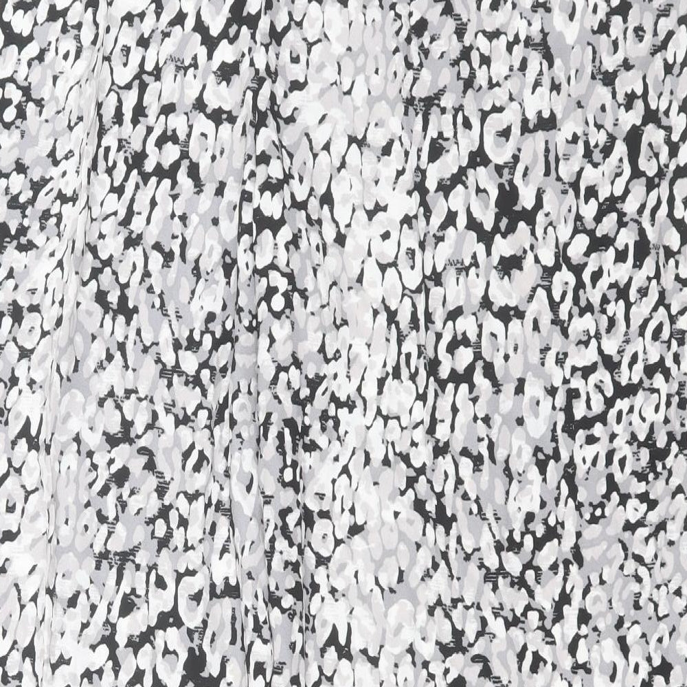 Marks and Spencer Womens Grey Geometric Polyester Trousers Size 20 L28 in Regular Drawstring