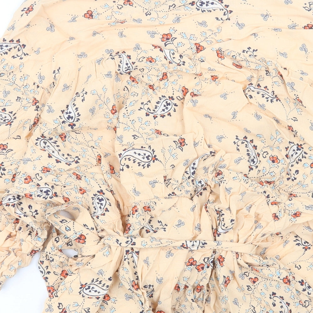 Per Una Womens Orange Paisley Viscose Basic Blouse Size 22 V-Neck