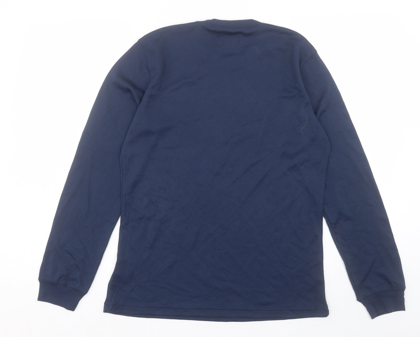 Capri Womens Blue Polyester Basic Casual Size 14 Crew Neck Pullover