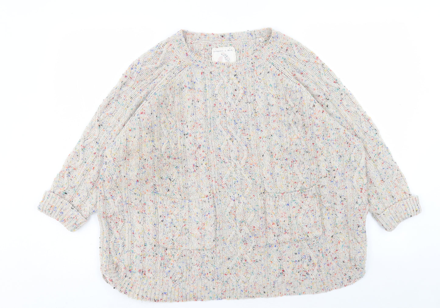 Debenhams Womens Multicoloured Crew Neck Polyester Pullover Jumper Size 18