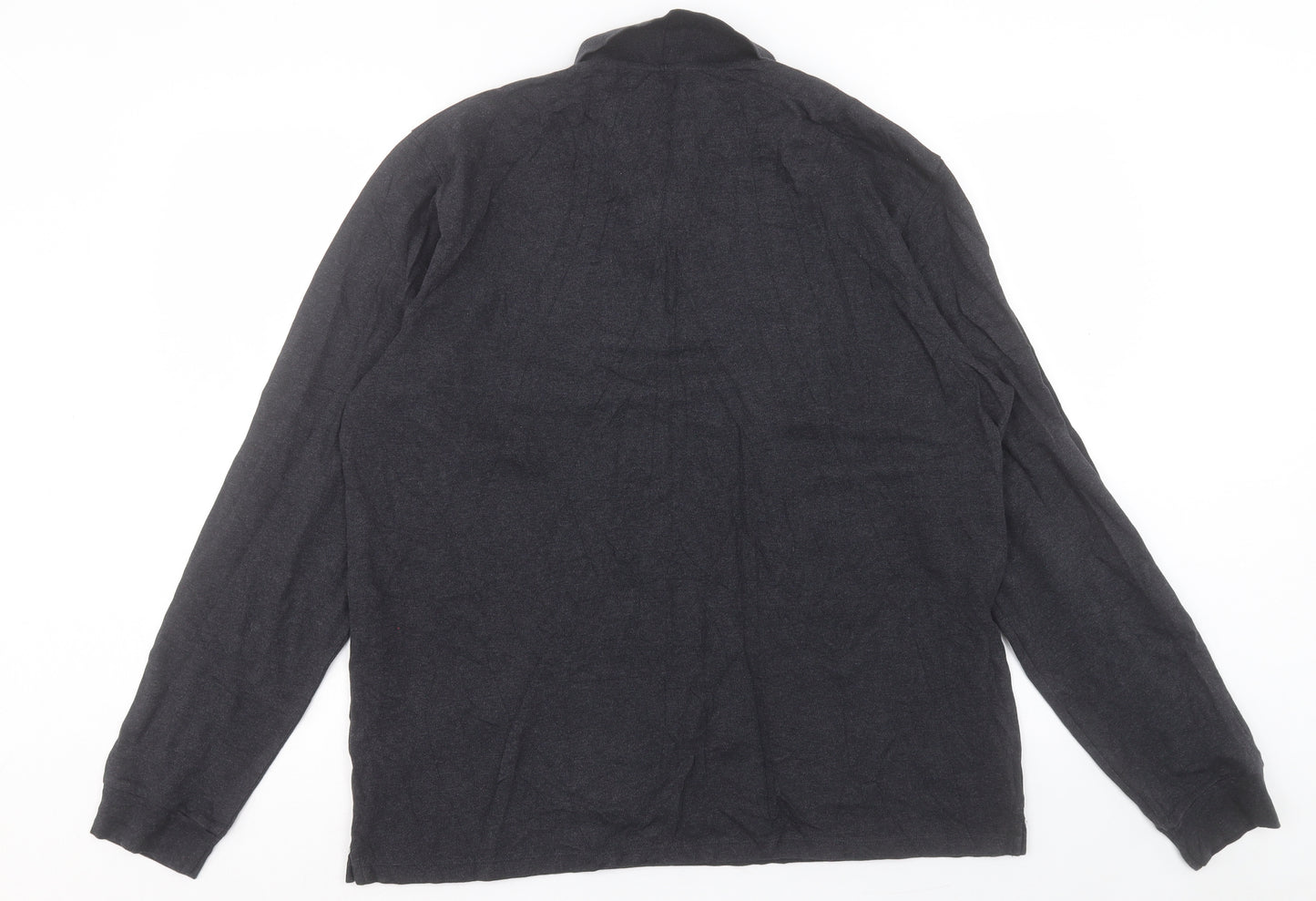 NEXT Mens Grey Cotton Polo Size XL Collared Button