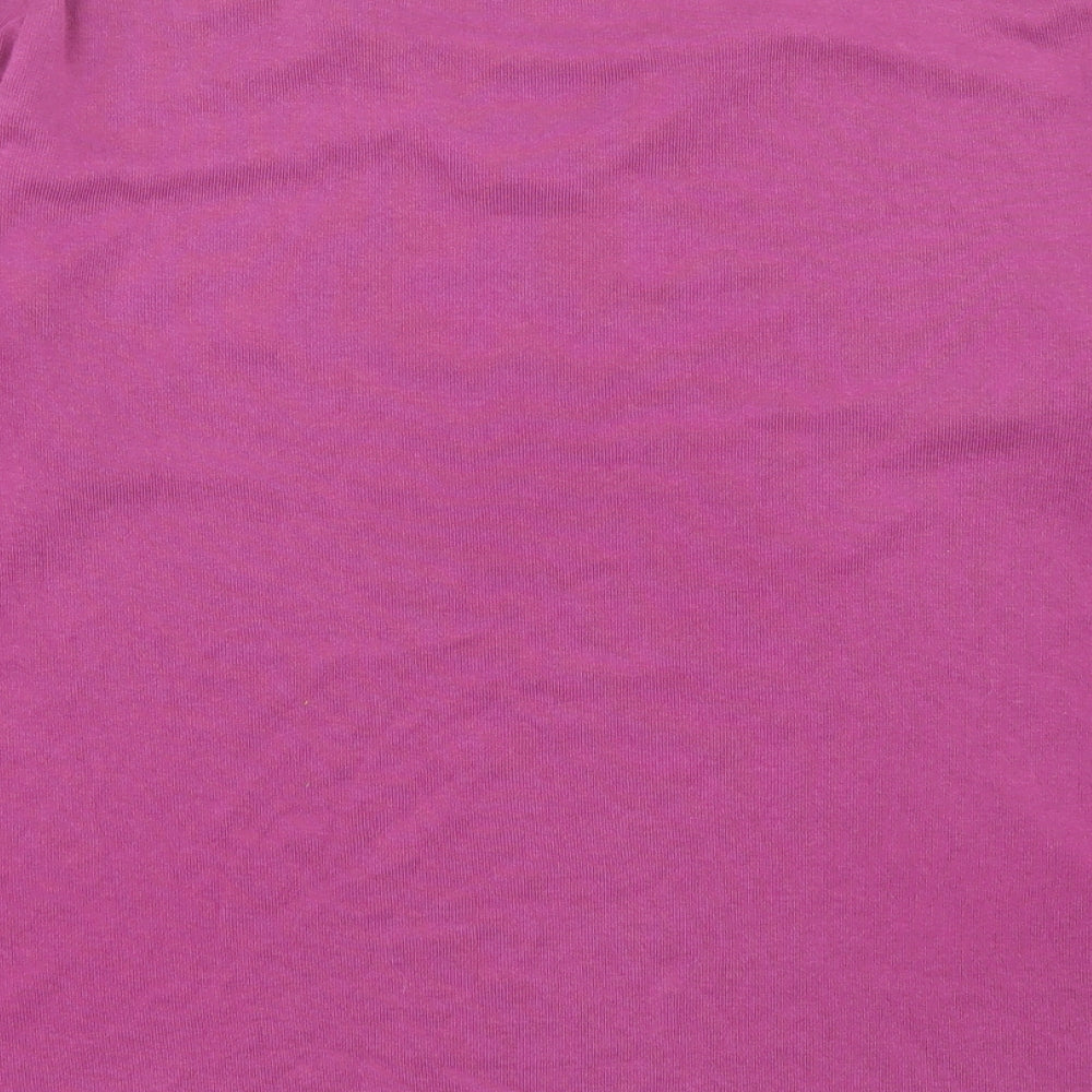 bonmarch Womens Purple Polyester Basic T-Shirt Size M V-Neck