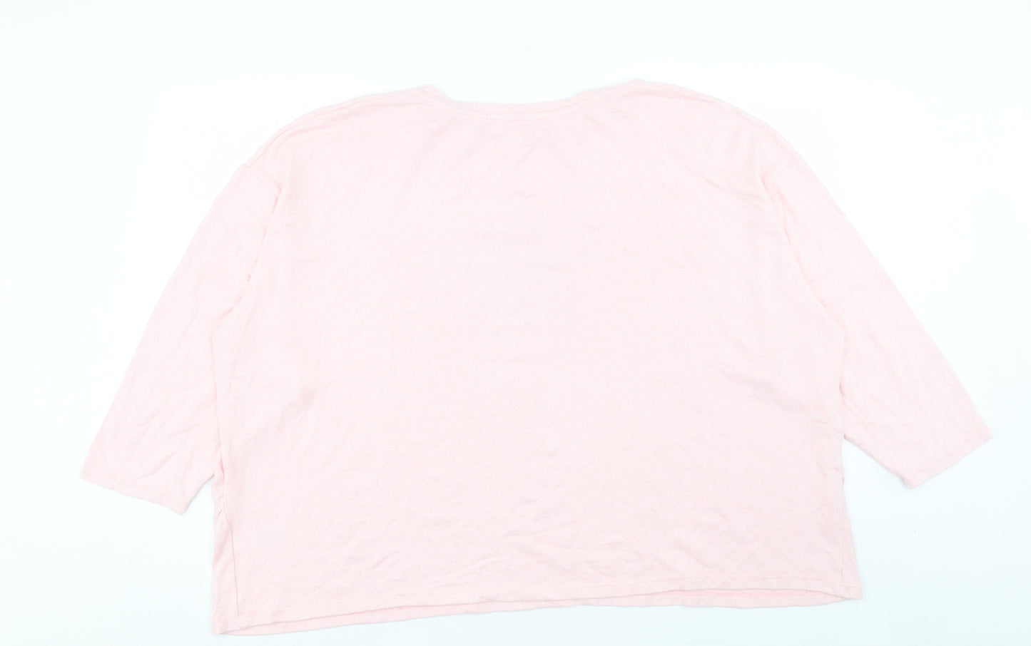 Dorothy Perkins Womens Pink Animal Print Polyester Basic T-Shirt Size 22 Crew Neck