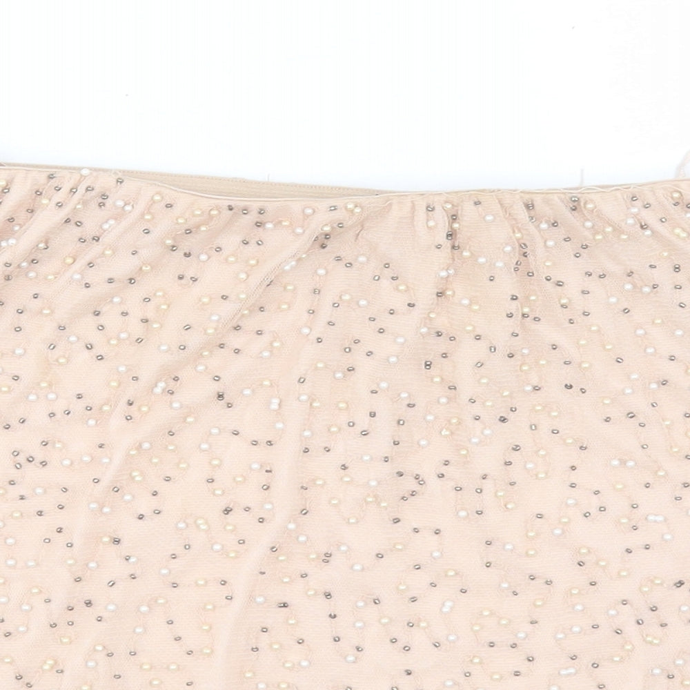 Zara Womens Pink Polyester A-Line Set Size M Zip