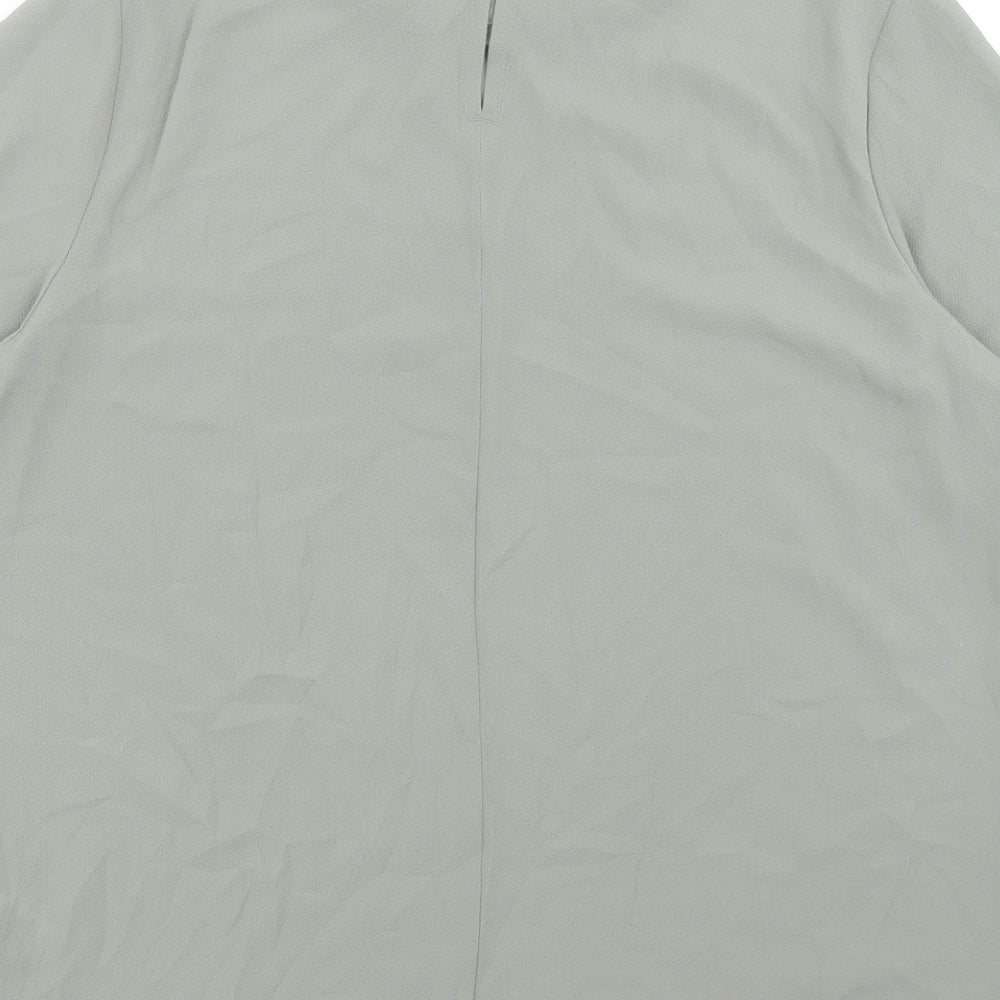 Marks and Spencer Womens Green Polyester Basic T-Shirt Size 14 Crew Neck