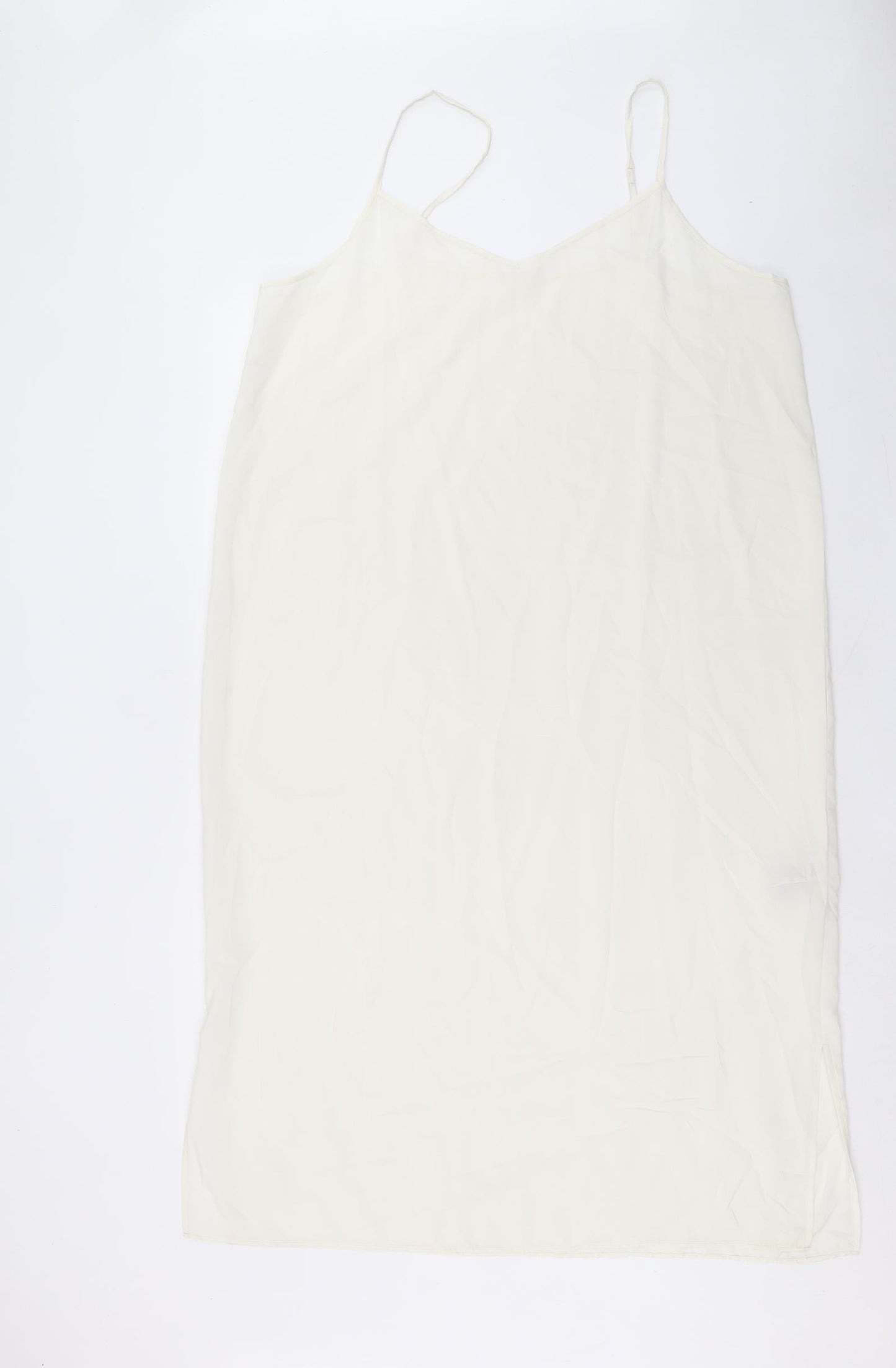 Marks and Spencer Womens Ivory Polyester A-Line Size 16 V-Neck Pullover