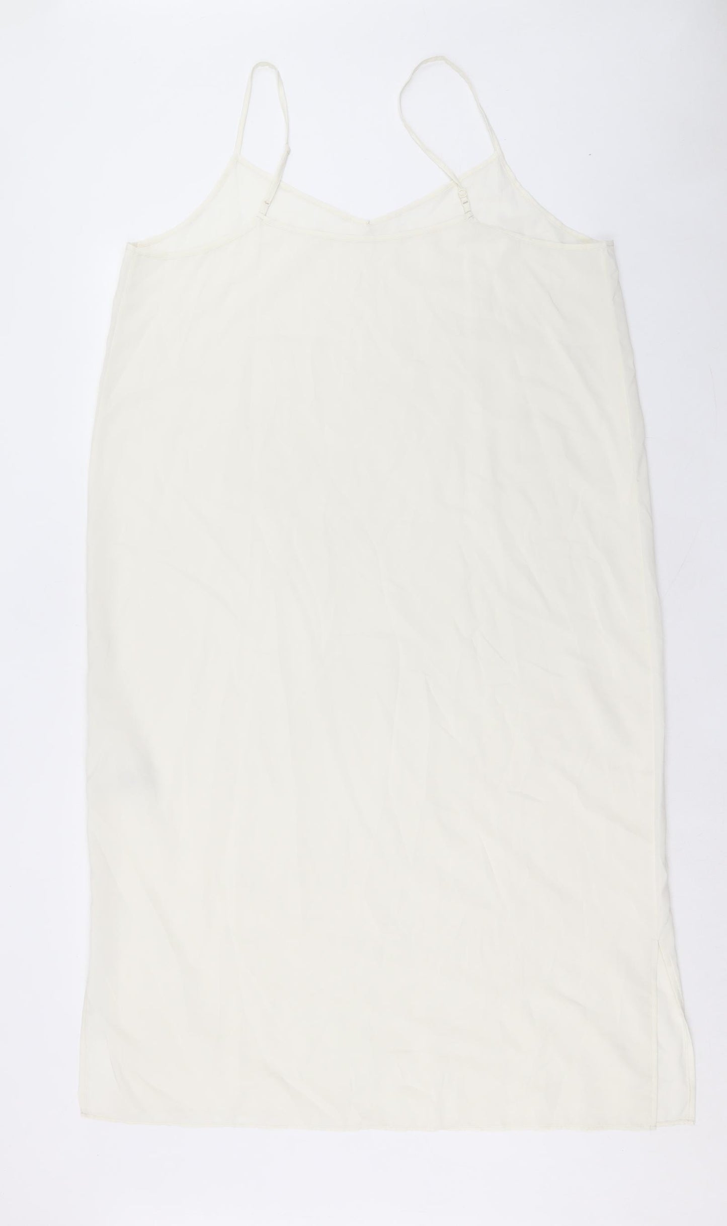 Marks and Spencer Womens Ivory Polyester A-Line Size 16 V-Neck Pullover