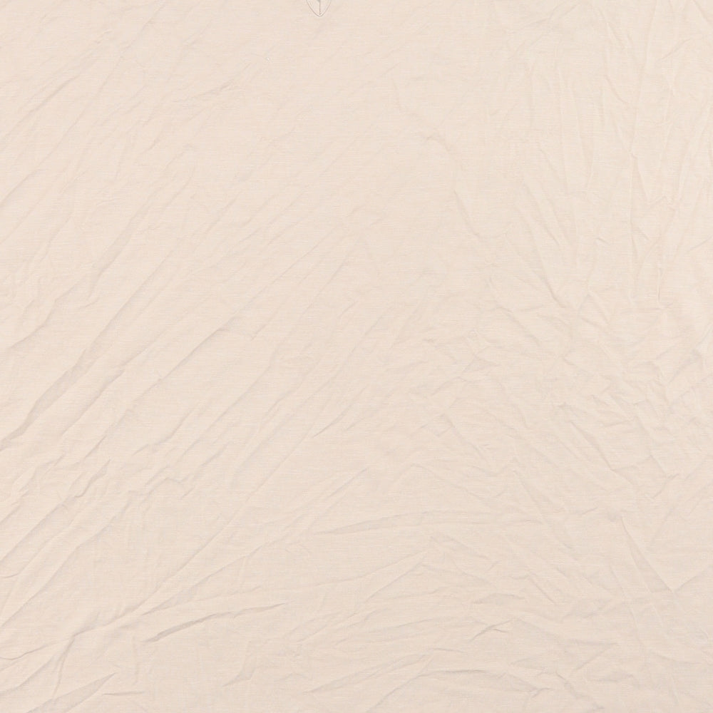 Marks and Spencer Womens Beige Paisley Polyester Basic T-Shirt Size 24 Crew Neck