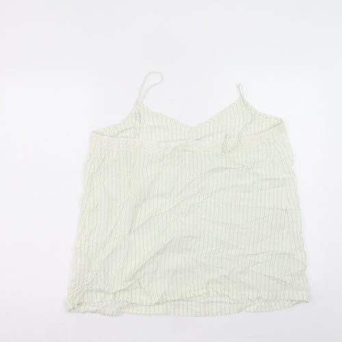Marks and Spencer Womens Beige Striped Viscose Camisole Tank Size 18 V-Neck