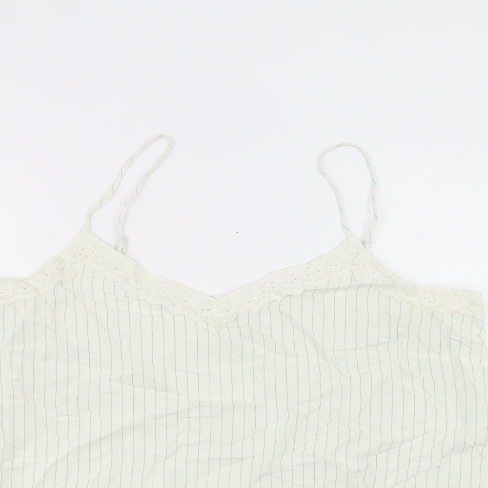Marks and Spencer Womens Beige Striped Viscose Camisole Tank Size 18 V-Neck