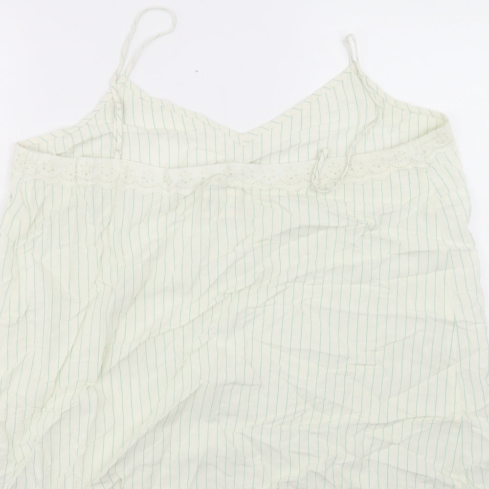 Marks and Spencer Womens Beige Striped Viscose Camisole Tank Size 18 V-Neck