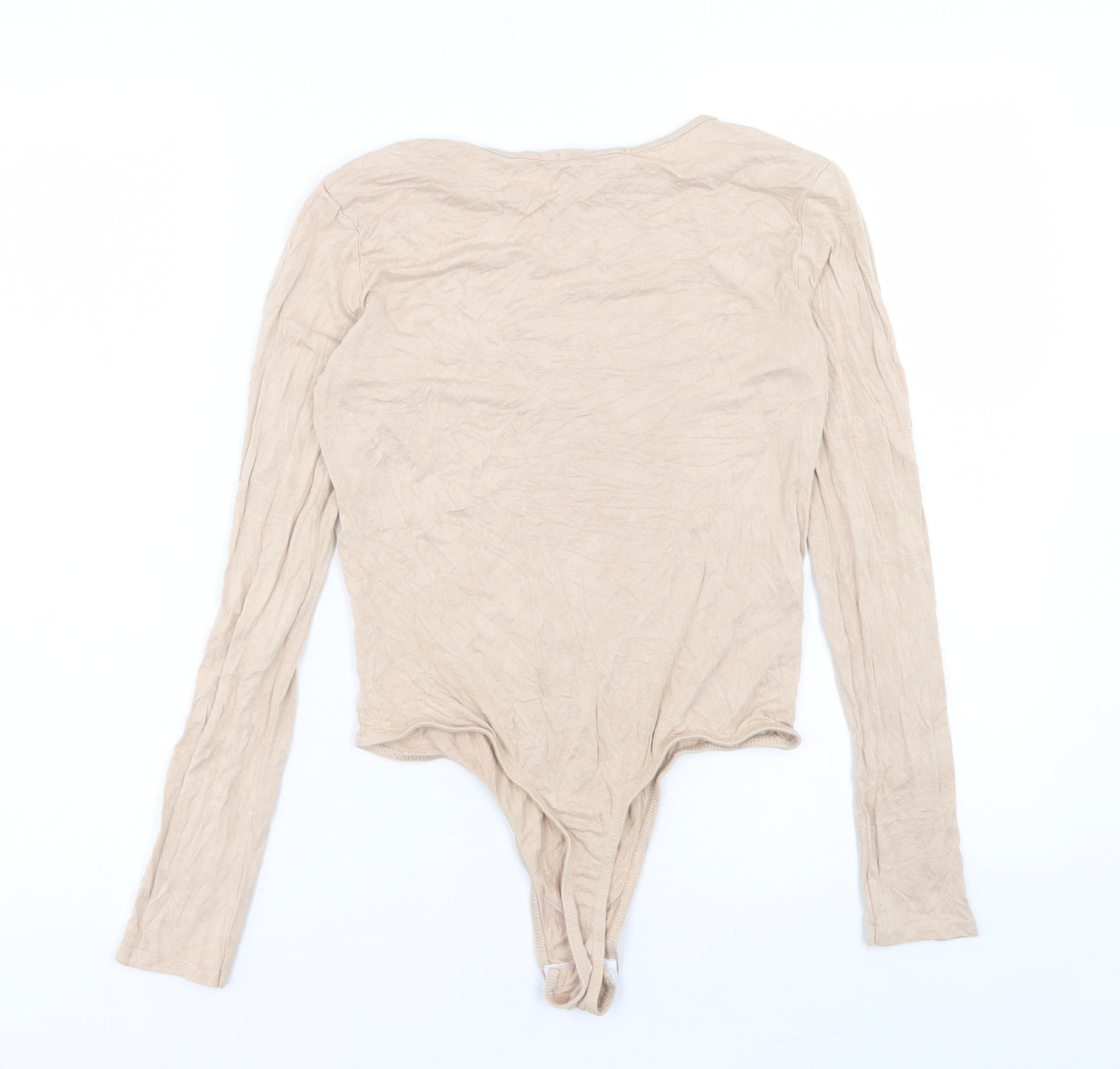 In the Style Womens Beige Viscose Bodysuit One-Piece Size 10 Snap