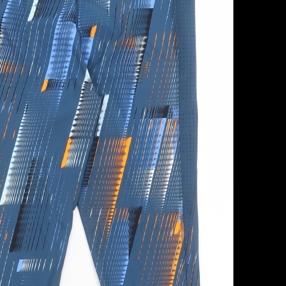 Marks and Spencer Womens Blue Geometric Polyester Cropped Leggings Size 20 L20 in Regular Pullover