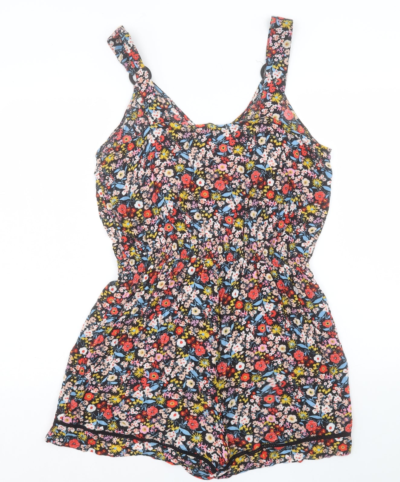 George Womens Multicoloured Floral Viscose Playsuit One-Piece Size L Pullover