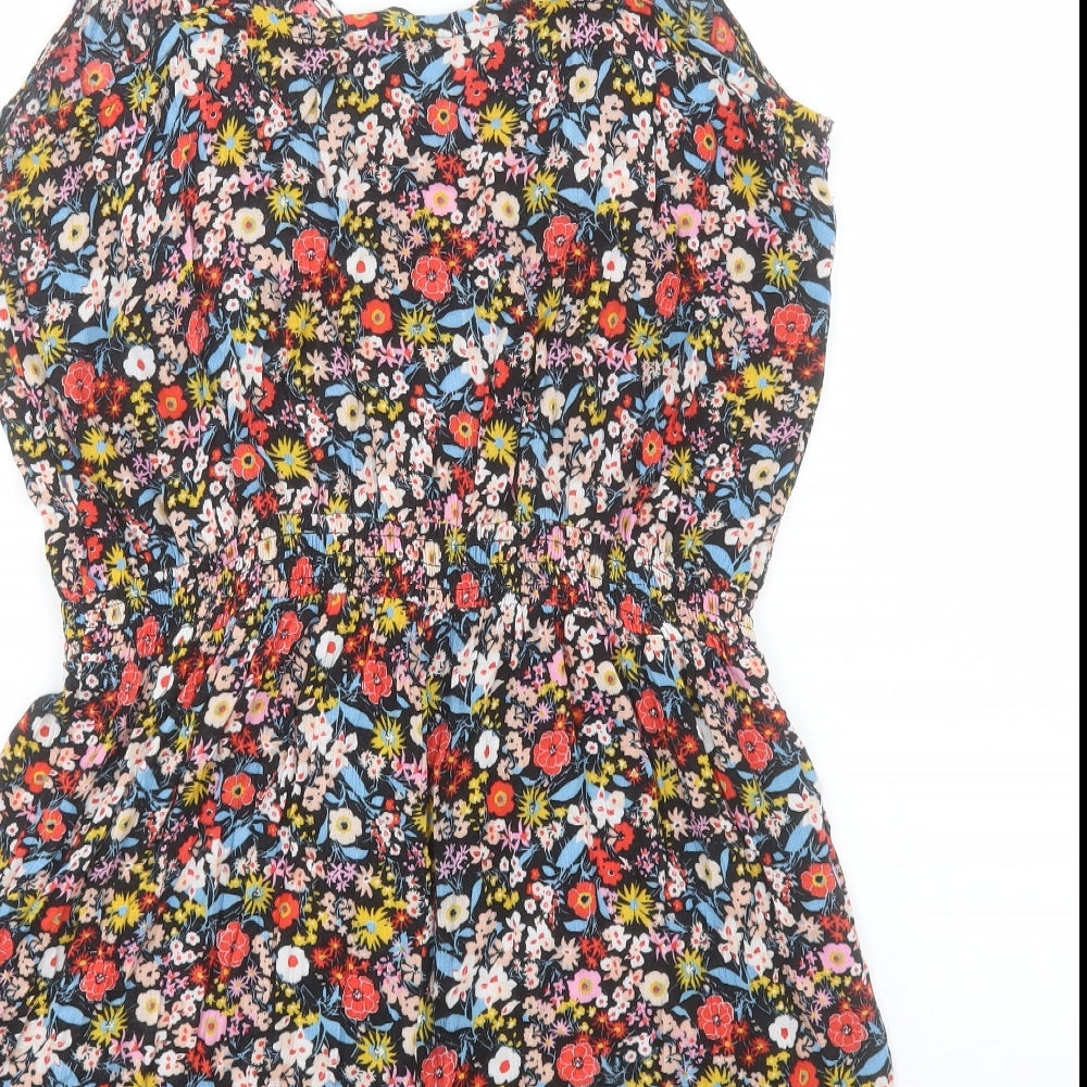 George Womens Multicoloured Floral Viscose Playsuit One-Piece Size L Pullover