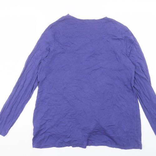 Marks and Spencer Womens Purple V-Neck Cotton Cardigan Jumper Size 18