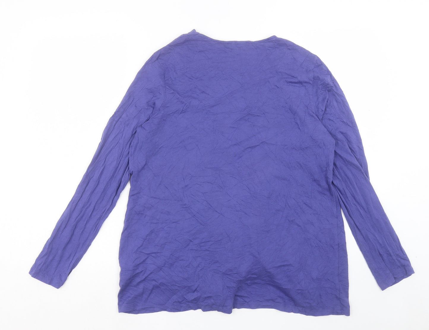 Marks and Spencer Womens Purple V-Neck Cotton Cardigan Jumper Size 18