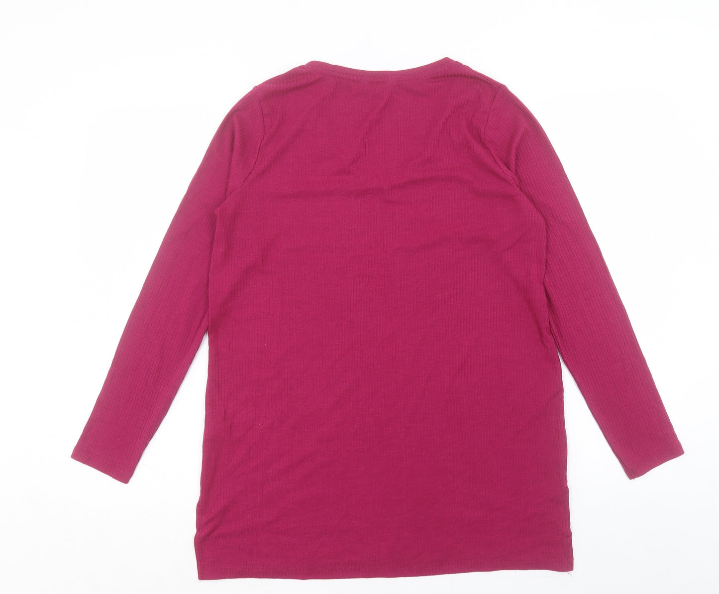 Nutmeg Womens Purple Polyester Basic Tank Size 12 V-Neck