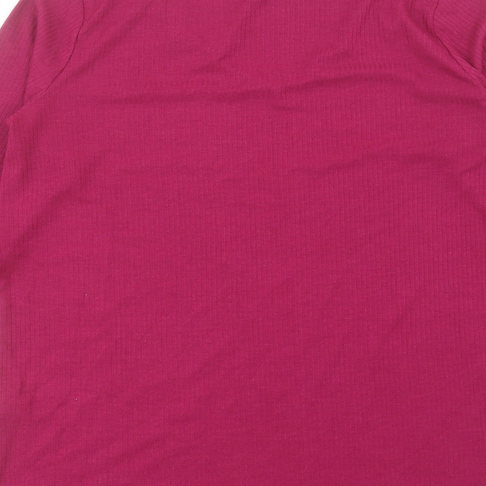 Nutmeg Womens Purple Polyester Basic Tank Size 12 V-Neck