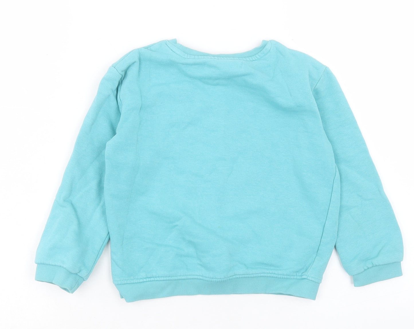 Marks and Spencer Girls Blue Cotton Pullover Sweatshirt Size 5-6 Years Pullover - Your A Star