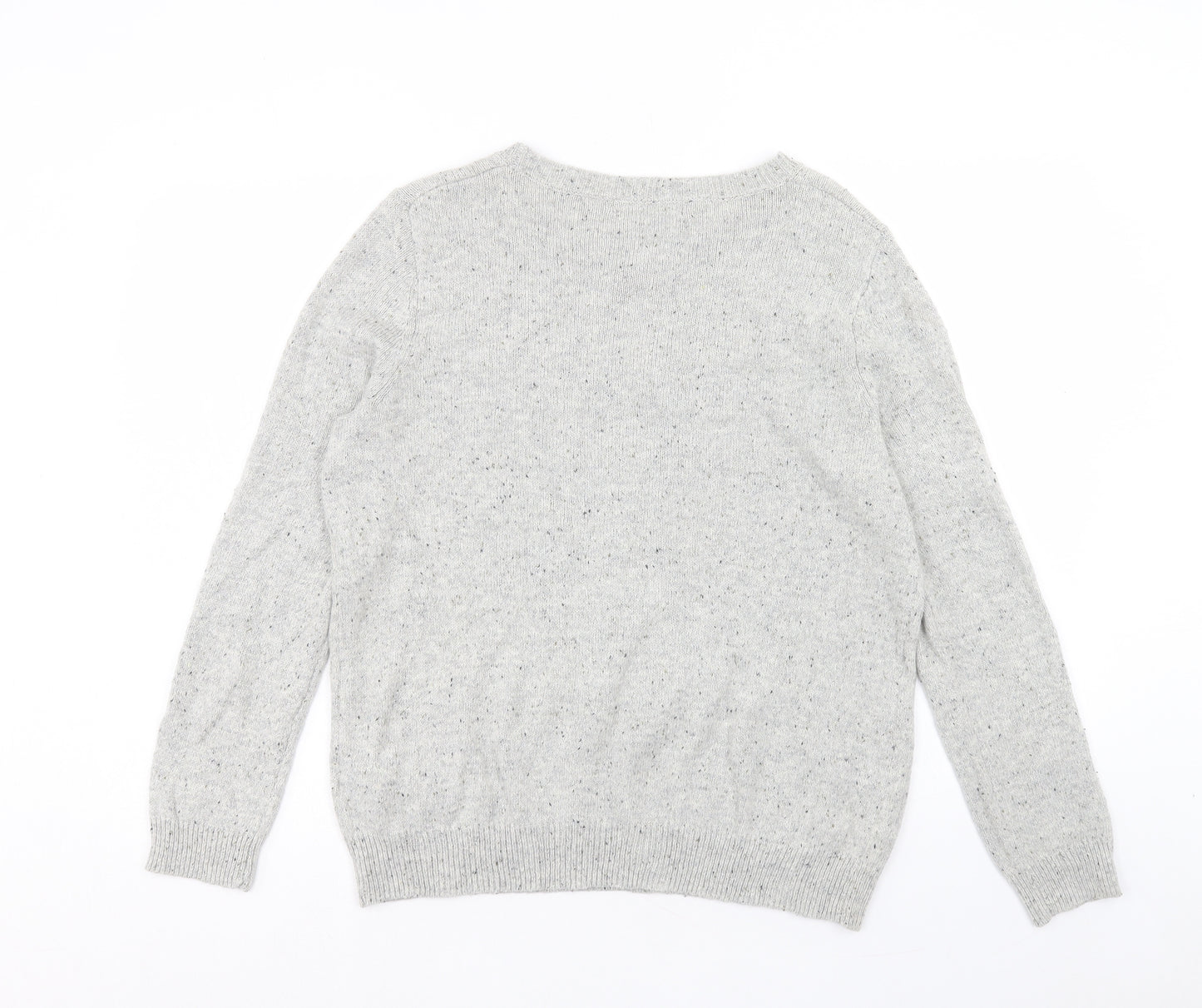 Marks and Spencer Womens Grey Crew Neck Cotton Pullover Jumper Size 16 - Snowman