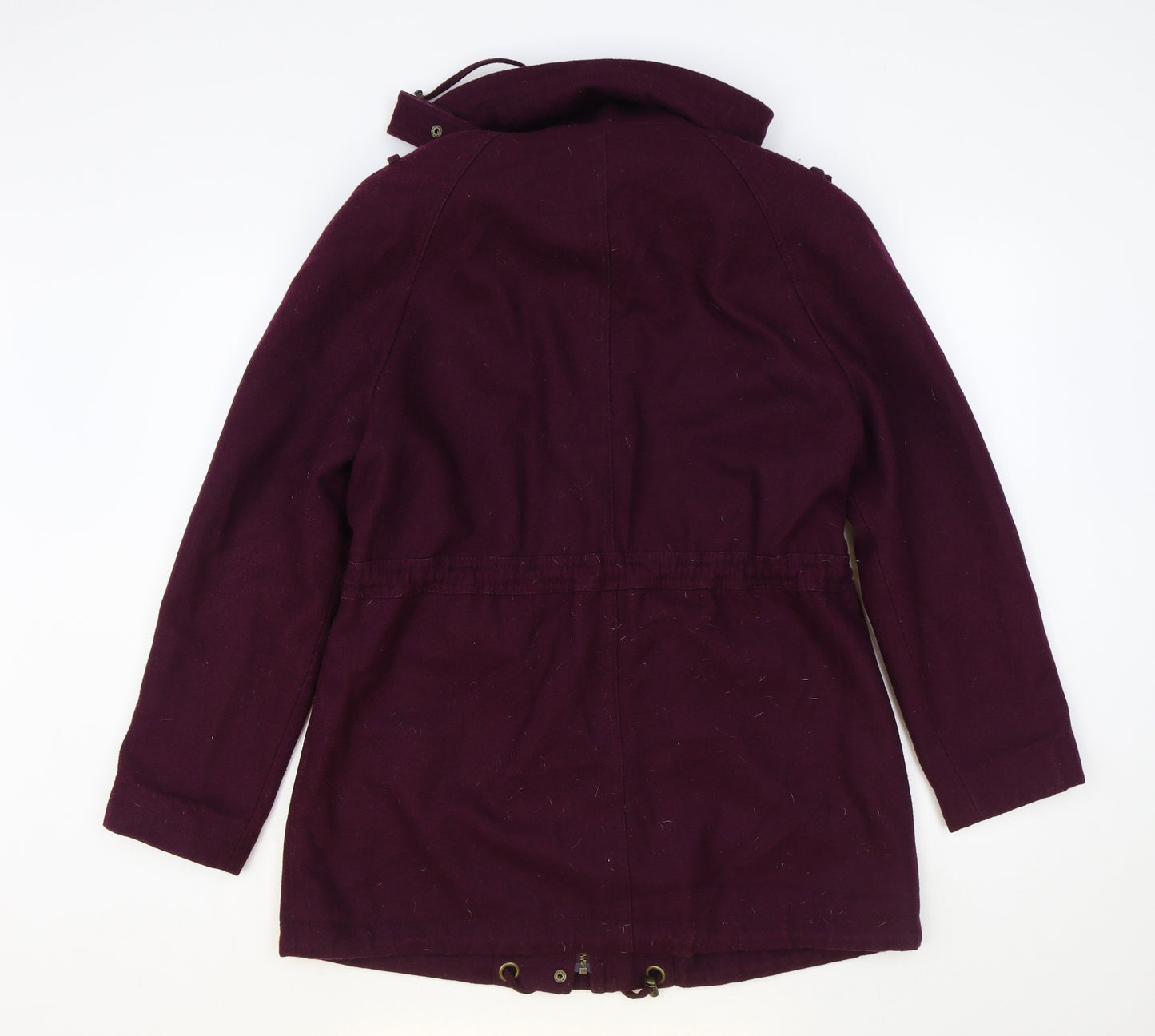 Laura Ashley Womens Purple Overcoat Coat Size 12 Zip