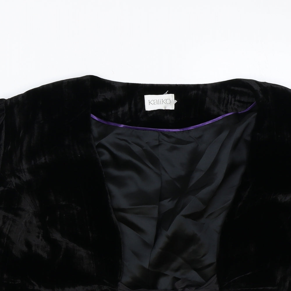 Kaliko] Womens Black Jacket Size 14 Tie