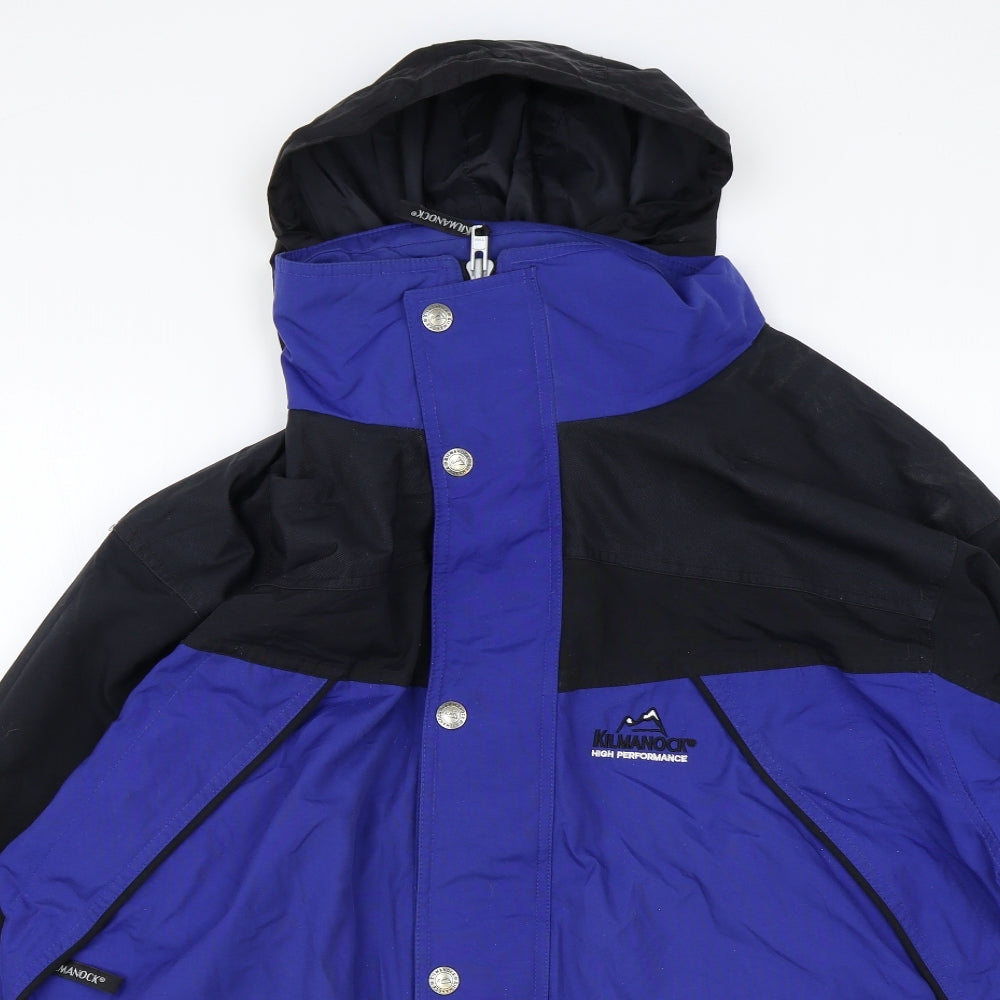 Kilmanock Mens Blue Rain Coat Coat Size L Zip