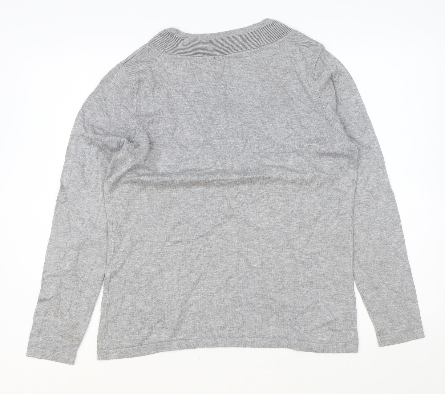 Per Una Womens Grey Round Neck Viscose Pullover Jumper Size S