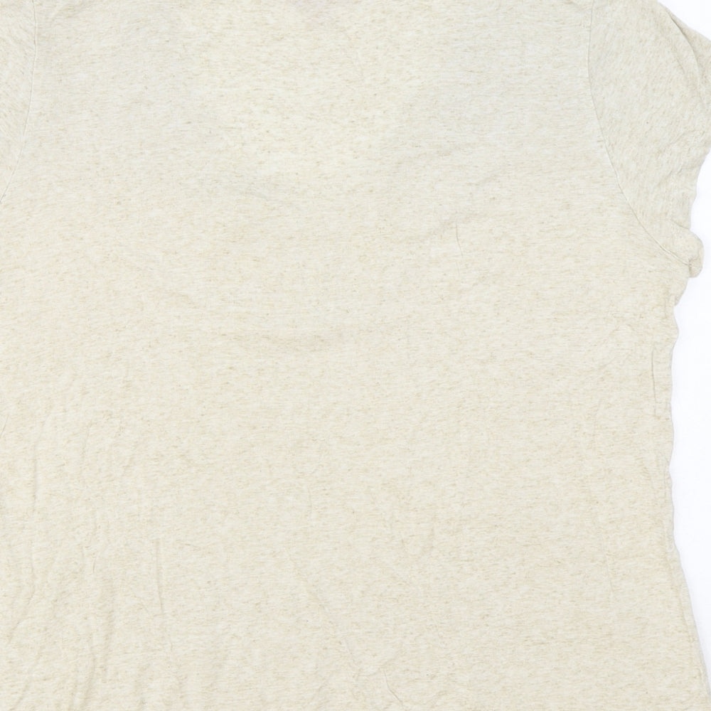 Together Womens Beige Viscose Basic T-Shirt Size 14 Round Neck