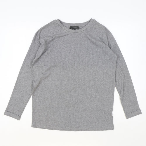 Primark Womens Grey Round Neck Cotton Pullover Jumper Size 2XS