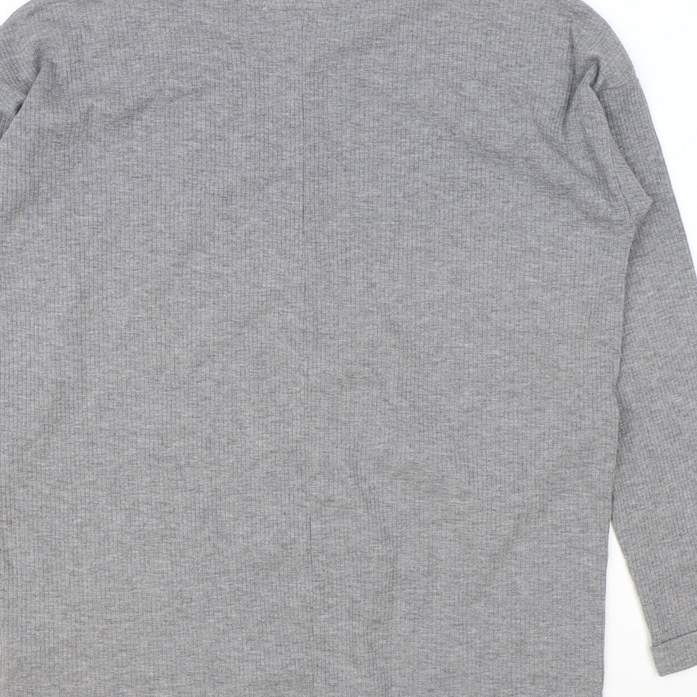 Primark Womens Grey Round Neck Cotton Pullover Jumper Size 2XS