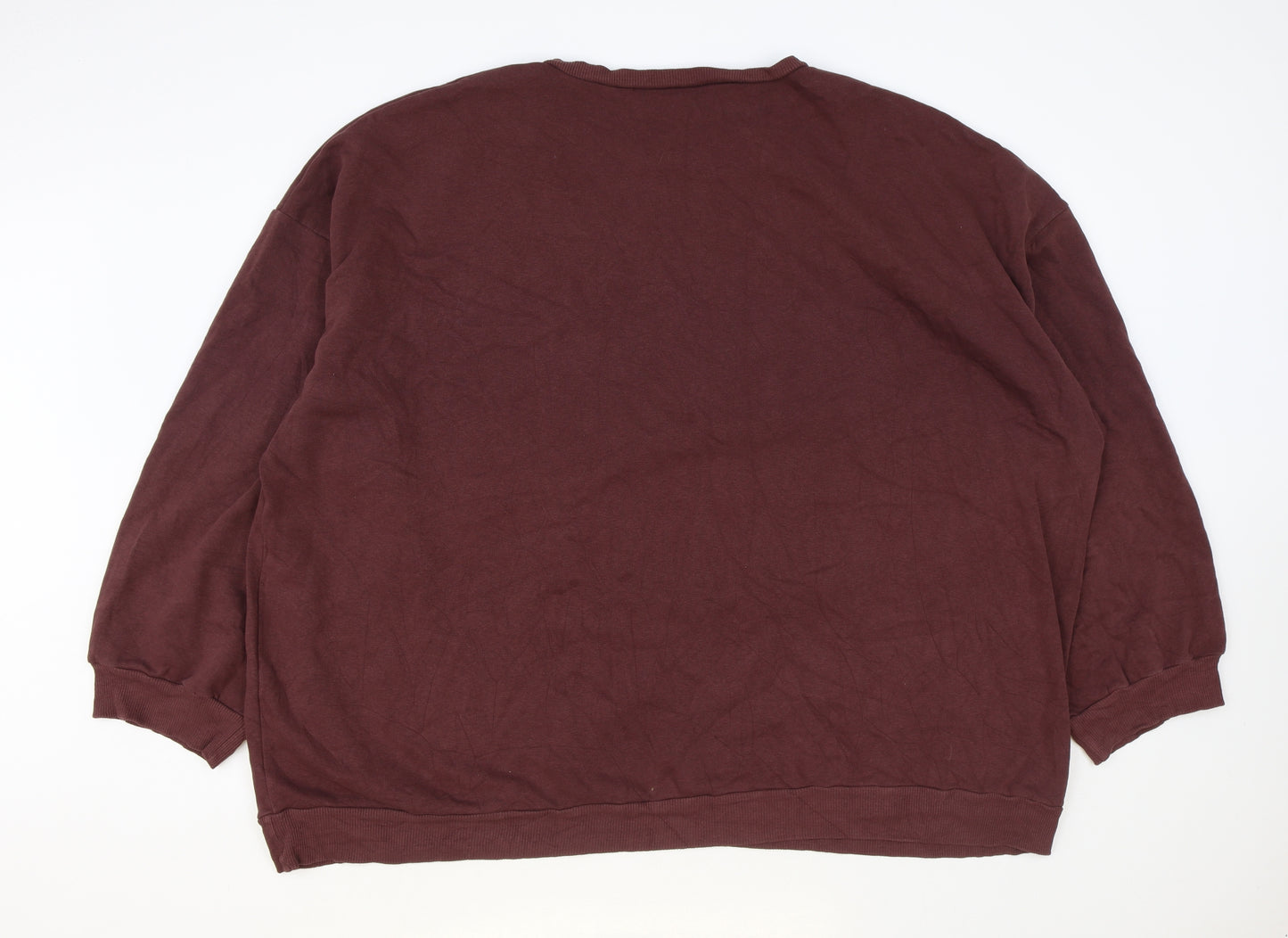 Boohoo Womens Brown Cotton Pullover Sweatshirt Size 24 Pullover