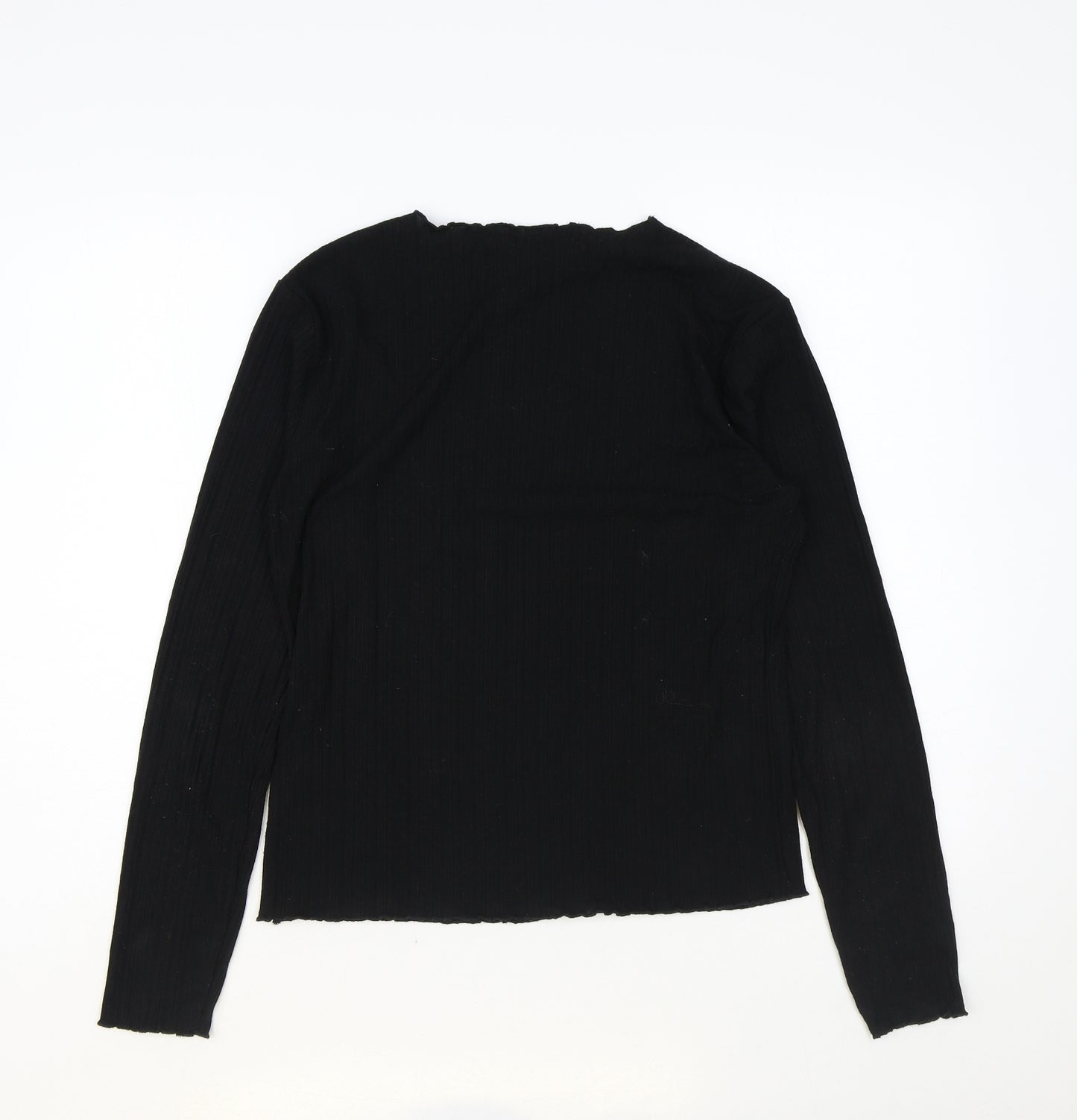 Primark Womens Black Polyester Basic T-Shirt Size S High Neck