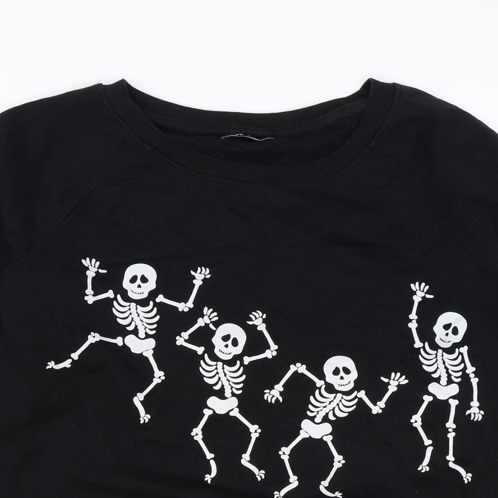 Cropp Womens Black Polyester Pullover Sweatshirt Size L Pullover - Skeleton